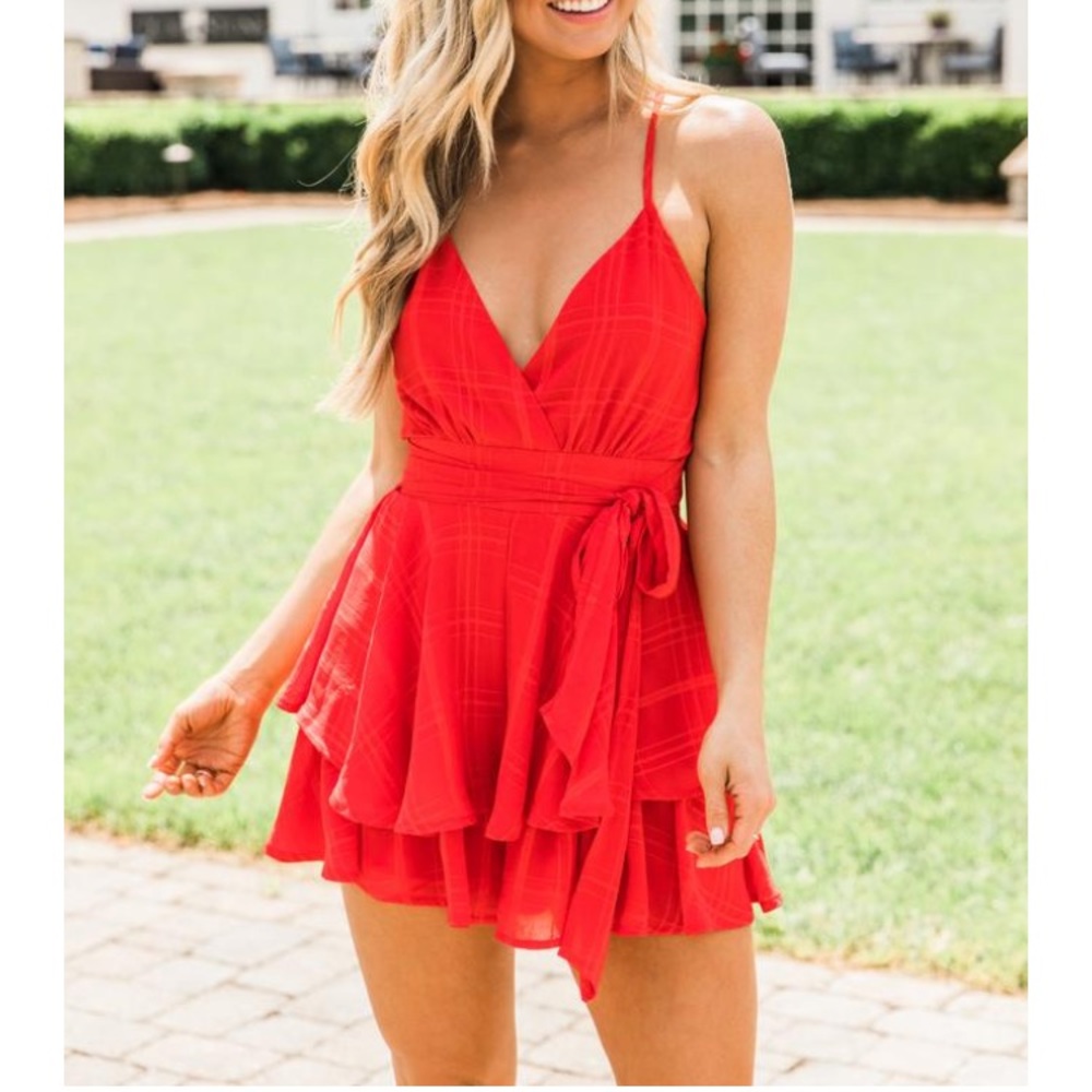 Delightfully In Love Romper from Pink Lily